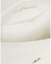 beige verzierte Perlen Clutch von Little Mistress