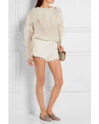 beige verzierte Wildleder Ballerinas von Jimmy Choo