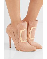 beige verzierte Wildleder Pumps von Balmain