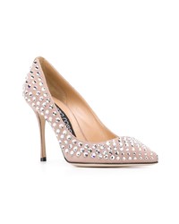 beige verzierte Wildleder Pumps von Sergio Rossi