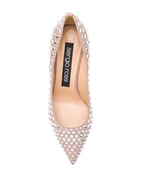 beige verzierte Wildleder Pumps von Sergio Rossi