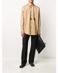 beige verziertes Langarmhemd von Jil Sander