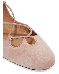 beige Wildleder Ballerinas von Aquazzura