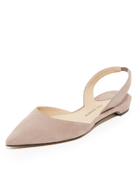 beige Wildleder Ballerinas von Paul Andrew