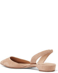 beige Wildleder Ballerinas von Paul Andrew