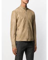 beige Wildleder Bomberjacke von Salvatore Santoro