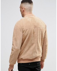 beige Wildleder Bomberjacke von Asos