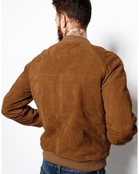 beige Wildleder Bomberjacke von Asos