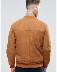 beige Wildleder Bomberjacke von Asos