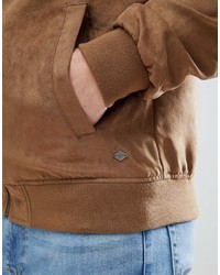 beige Wildleder Bomberjacke von Solid