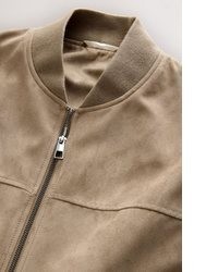 beige Wildleder Bomberjacke von next