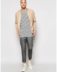 beige Wildleder Bomberjacke von Pull&Bear