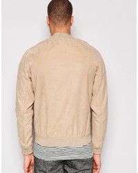 beige Wildleder Bomberjacke von Pull&Bear