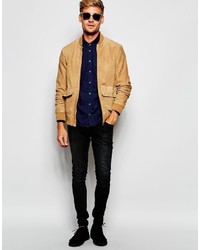 beige Wildleder Bomberjacke von Pepe Jeans