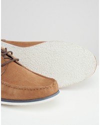 beige Wildleder Bootsschuhe von Asos