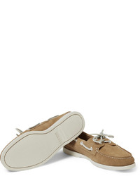 beige Wildleder Bootsschuhe von Sperry