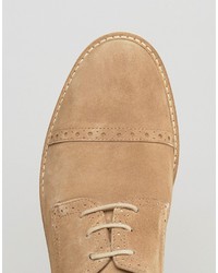 beige Wildleder Brogues von Selected