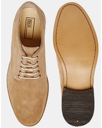 beige Wildleder Derby Schuhe von Asos