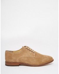 beige Wildleder Derby Schuhe von Asos