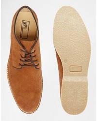 beige Wildleder Derby Schuhe von Asos