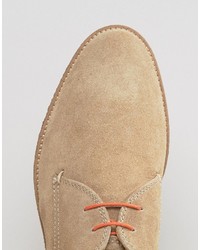 beige Wildleder Derby Schuhe von Base London