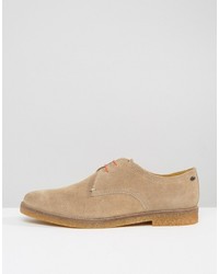 beige Wildleder Derby Schuhe von Base London