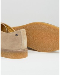 beige Wildleder Derby Schuhe von Base London