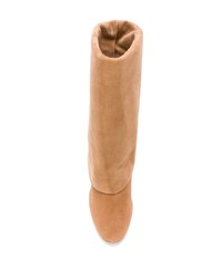 beige Wildleder mittelalte Stiefel von Stuart Weitzman