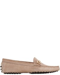 beige Wildleder Mokassins