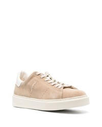 beige Wildleder niedrige Sneakers von Woolrich