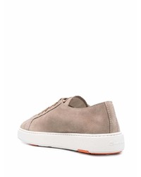 beige Wildleder niedrige Sneakers von Santoni