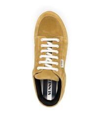 beige Wildleder niedrige Sneakers von Sunnei