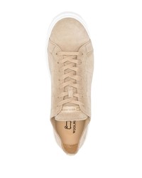 beige Wildleder niedrige Sneakers von Woolrich