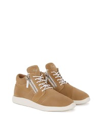 beige Wildleder niedrige Sneakers von Giuseppe Zanotti