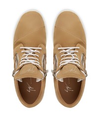 beige Wildleder niedrige Sneakers von Giuseppe Zanotti