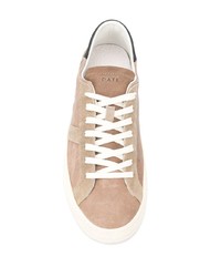 beige Wildleder niedrige Sneakers von D.A.T.E