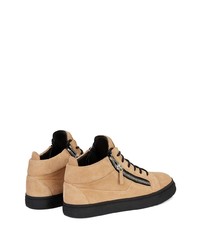 beige Wildleder niedrige Sneakers von Giuseppe Zanotti