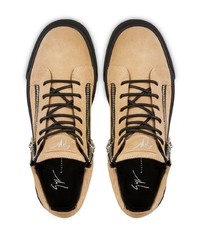 beige Wildleder niedrige Sneakers von Giuseppe Zanotti