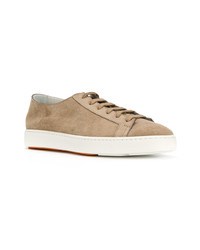 beige Wildleder niedrige Sneakers von Santoni