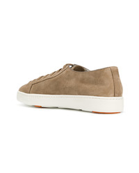 beige Wildleder niedrige Sneakers von Santoni