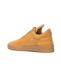 beige Wildleder niedrige Sneakers von Filling Pieces