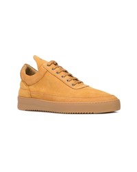 beige Wildleder niedrige Sneakers von Filling Pieces