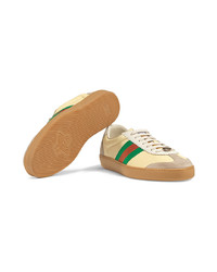 beige Wildleder niedrige Sneakers von Gucci