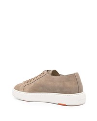 beige Wildleder niedrige Sneakers von Santoni