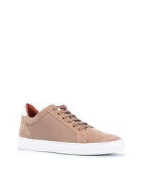 beige Wildleder niedrige Sneakers von Brunello Cucinelli