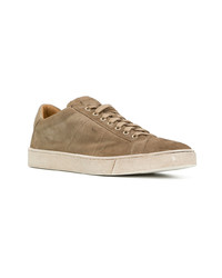 beige Wildleder niedrige Sneakers von Santoni