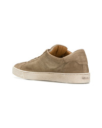 beige Wildleder niedrige Sneakers von Santoni