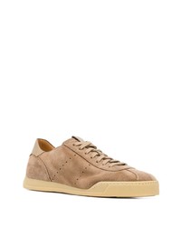 beige Wildleder niedrige Sneakers von Santoni