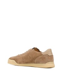 beige Wildleder niedrige Sneakers von Santoni