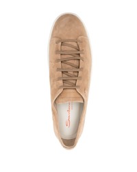 beige Wildleder niedrige Sneakers von Santoni